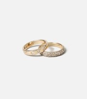 Freedom Jewellery Freedom 2 Pack Gold Celestial Diamante Rings